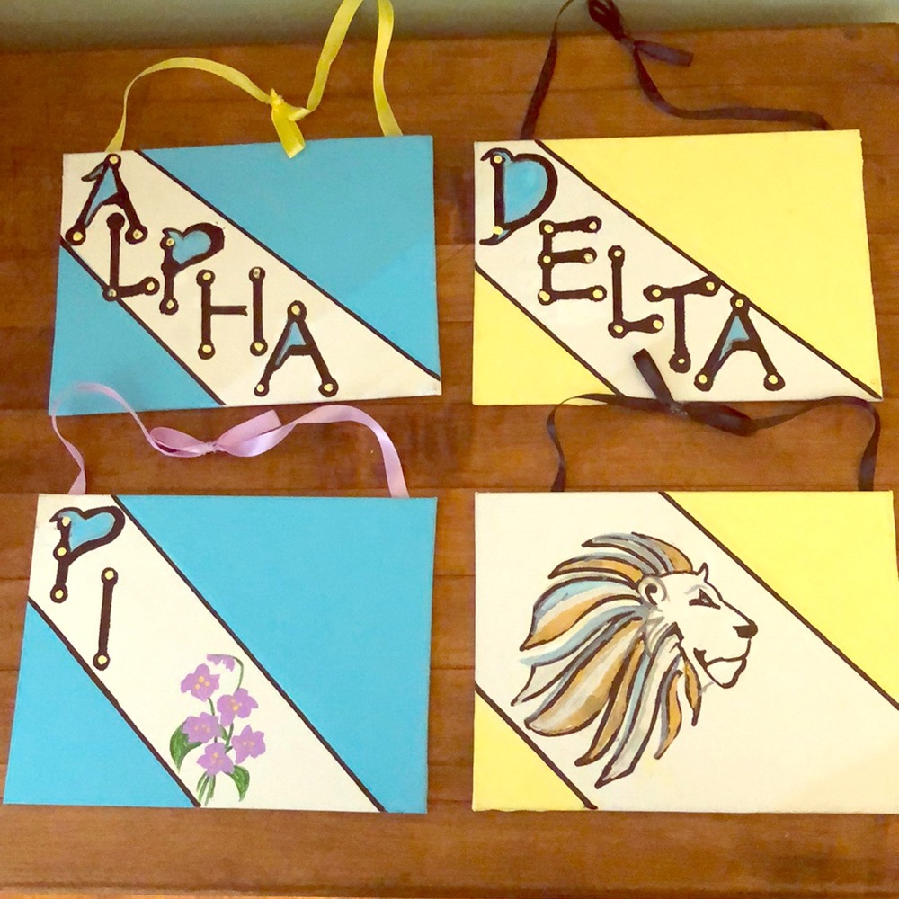 Alpha Delta Pi Signs - Handpainted